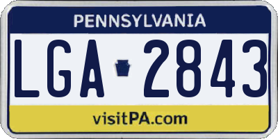PA license plate LGA2843