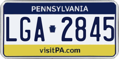 PA license plate LGA2845