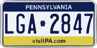 PA license plate LGA2847