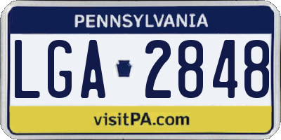 PA license plate LGA2848