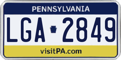 PA license plate LGA2849