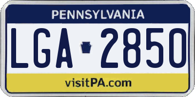 PA license plate LGA2850