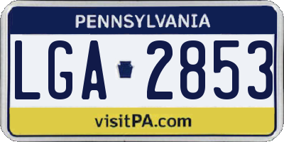 PA license plate LGA2853