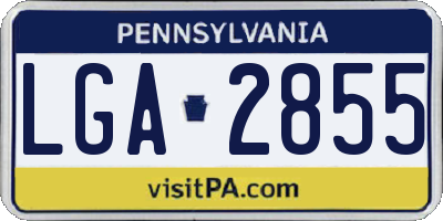 PA license plate LGA2855