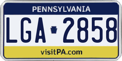 PA license plate LGA2858