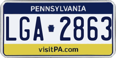 PA license plate LGA2863