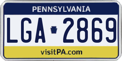 PA license plate LGA2869