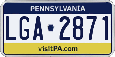 PA license plate LGA2871
