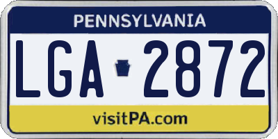 PA license plate LGA2872