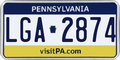 PA license plate LGA2874