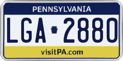 PA license plate LGA2880