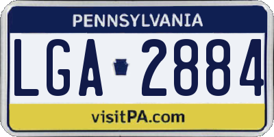 PA license plate LGA2884