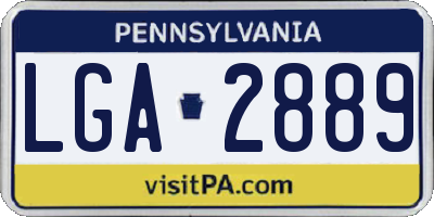 PA license plate LGA2889
