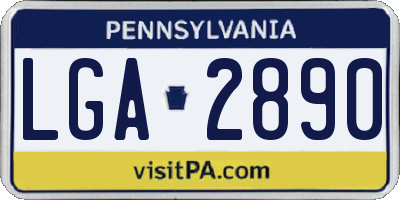 PA license plate LGA2890