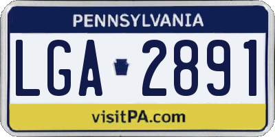 PA license plate LGA2891