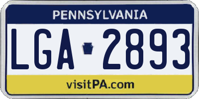 PA license plate LGA2893