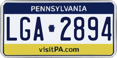 PA license plate LGA2894