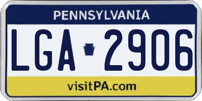 PA license plate LGA2906