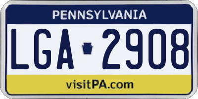 PA license plate LGA2908