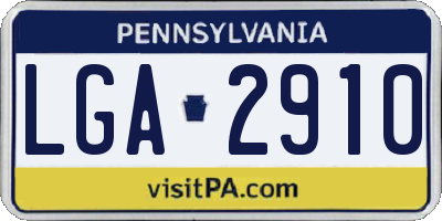 PA license plate LGA2910