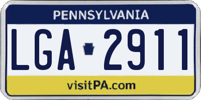 PA license plate LGA2911