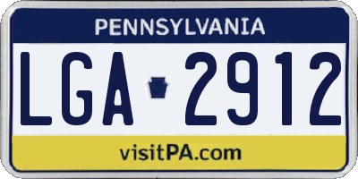 PA license plate LGA2912
