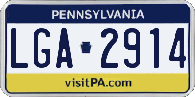 PA license plate LGA2914