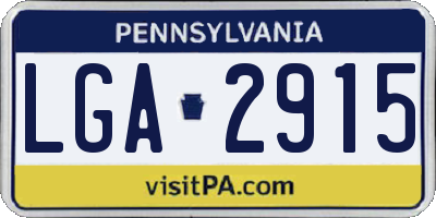 PA license plate LGA2915