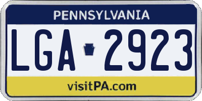PA license plate LGA2923