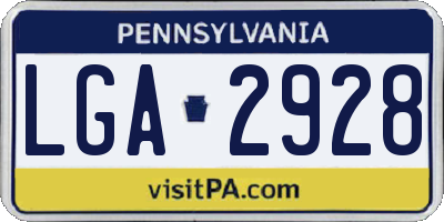 PA license plate LGA2928