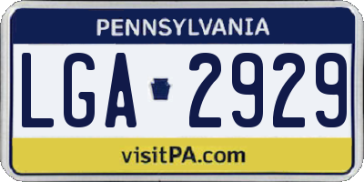 PA license plate LGA2929