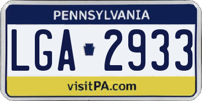 PA license plate LGA2933
