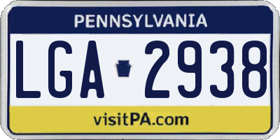 PA license plate LGA2938