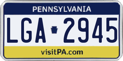 PA license plate LGA2945