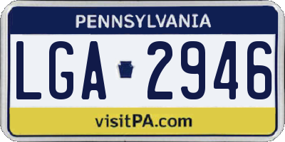 PA license plate LGA2946