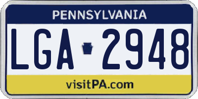 PA license plate LGA2948