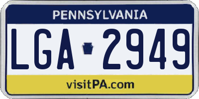 PA license plate LGA2949