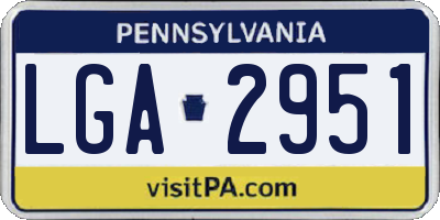 PA license plate LGA2951