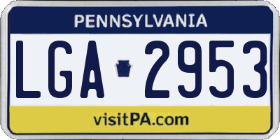PA license plate LGA2953