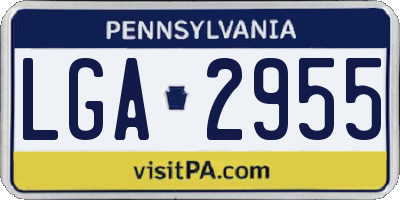 PA license plate LGA2955