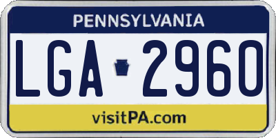 PA license plate LGA2960