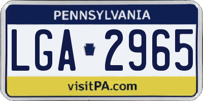 PA license plate LGA2965