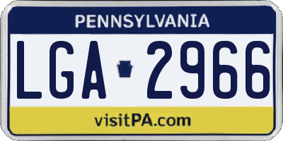 PA license plate LGA2966