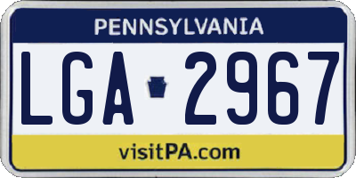 PA license plate LGA2967