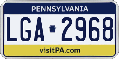 PA license plate LGA2968