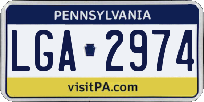 PA license plate LGA2974