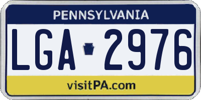 PA license plate LGA2976