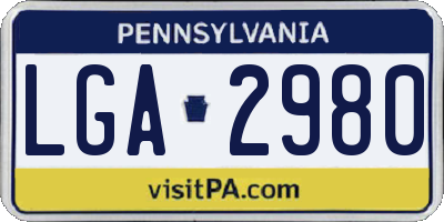 PA license plate LGA2980