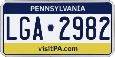 PA license plate LGA2982