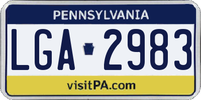 PA license plate LGA2983